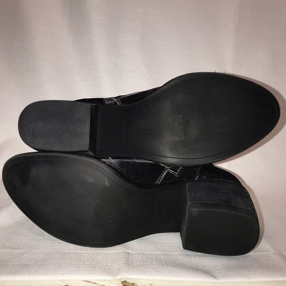 Dolce Vita Velvet Bardot Charcoal Combat Boots - Picture 6 of 8